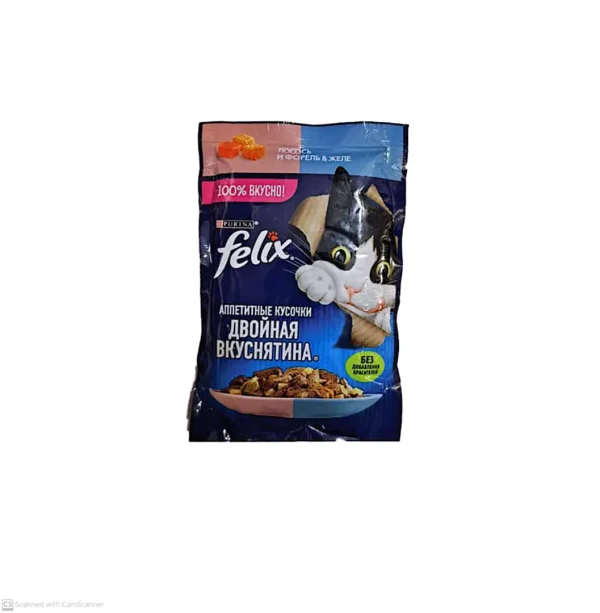 پوچ گربه بالغ طعم ماهی قزلآلا در ژله – دو برابر خوشمزهتر و مغذیتر برای گربههای بالغ پوچ گربه بالغ طعم ماهی قزلآلا در ژله – دو برابر خوشمزهتر و مغذیتر برای گربههای بالغ