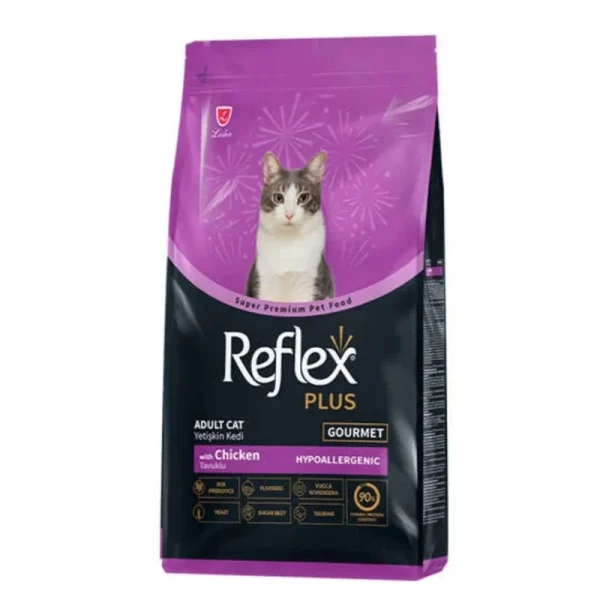 reflex plus gourmet غذا خشک گربه بالغ رفلکس مدل پلاس گرمت طعم مرغ