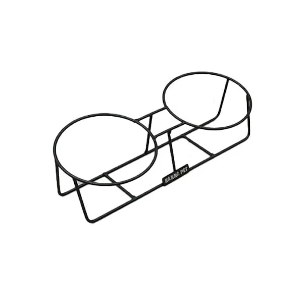 hana_pet_holder پایه فلزی دو قلو بدون ظرف سایز S برند حنا پت - تصویر 1
